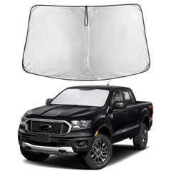 EcoNour windshield sunshade for Ford Ranger 2019-2026 provides full coverage and glare reduction.