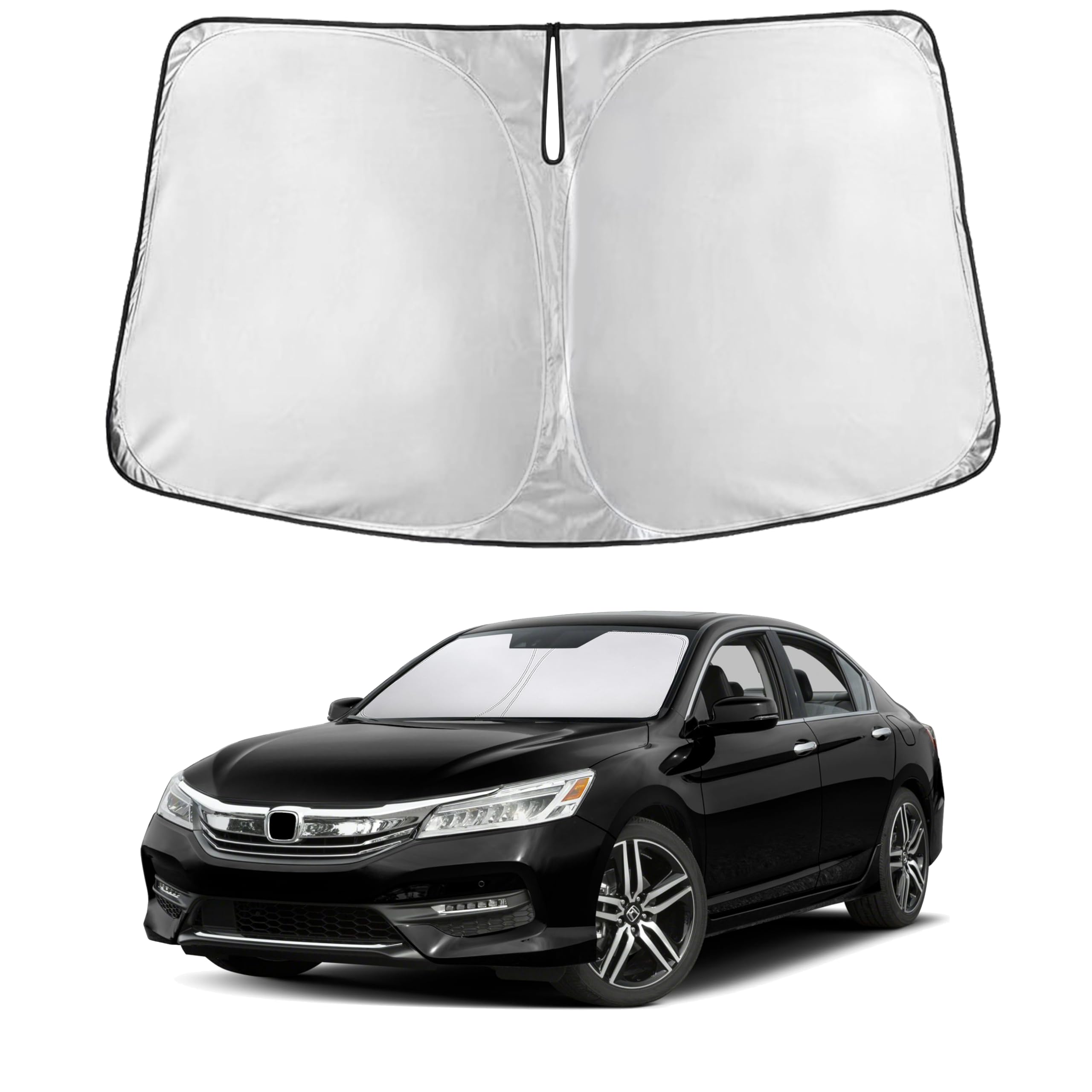 EcoNour windshield sunshade for Honda Accord blocks glare with full coverage.