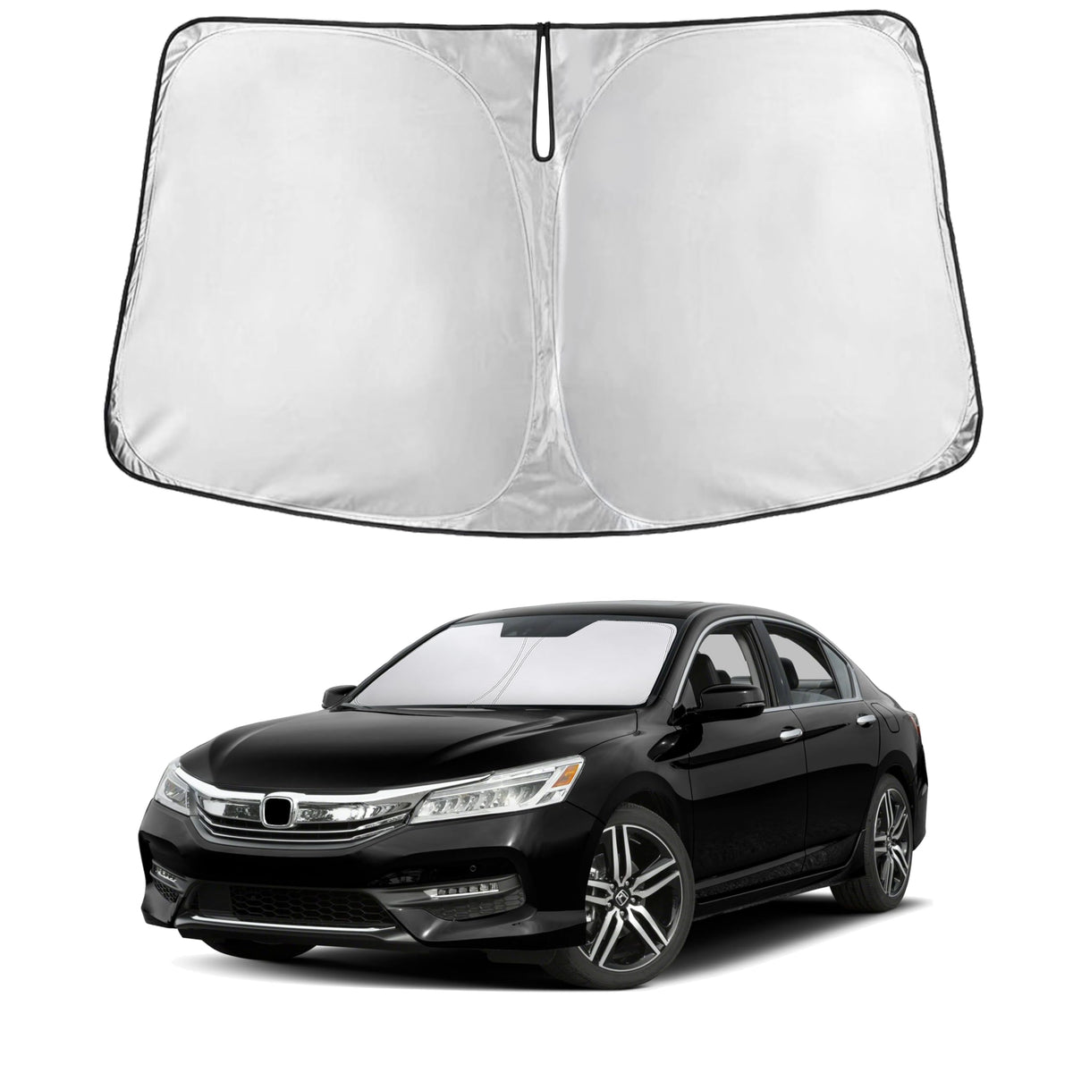 EcoNour windshield sunshade for Honda Accord blocks glare with full coverage.