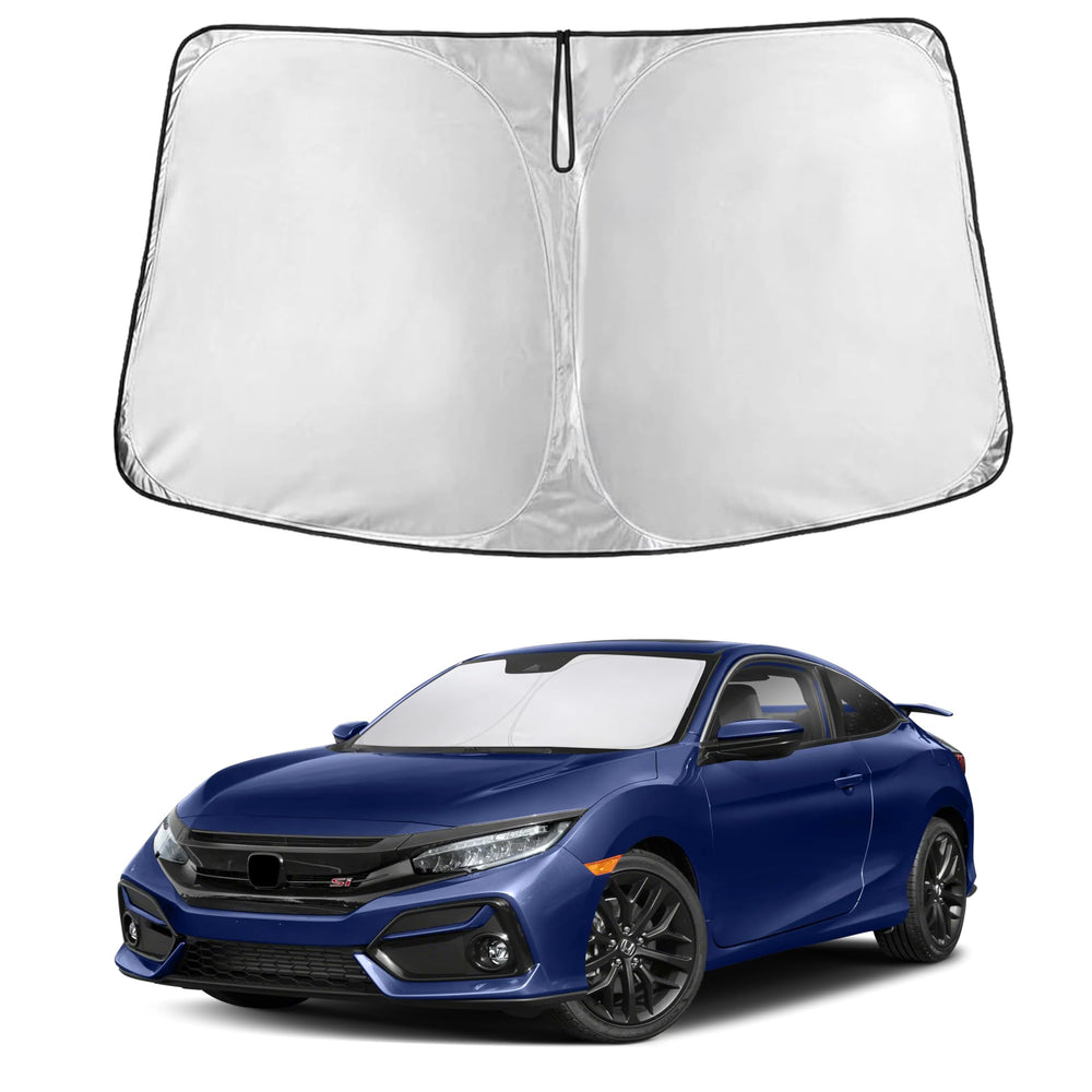 EcoNour windshield sunshade fully covers Honda Civic for complete sun protection