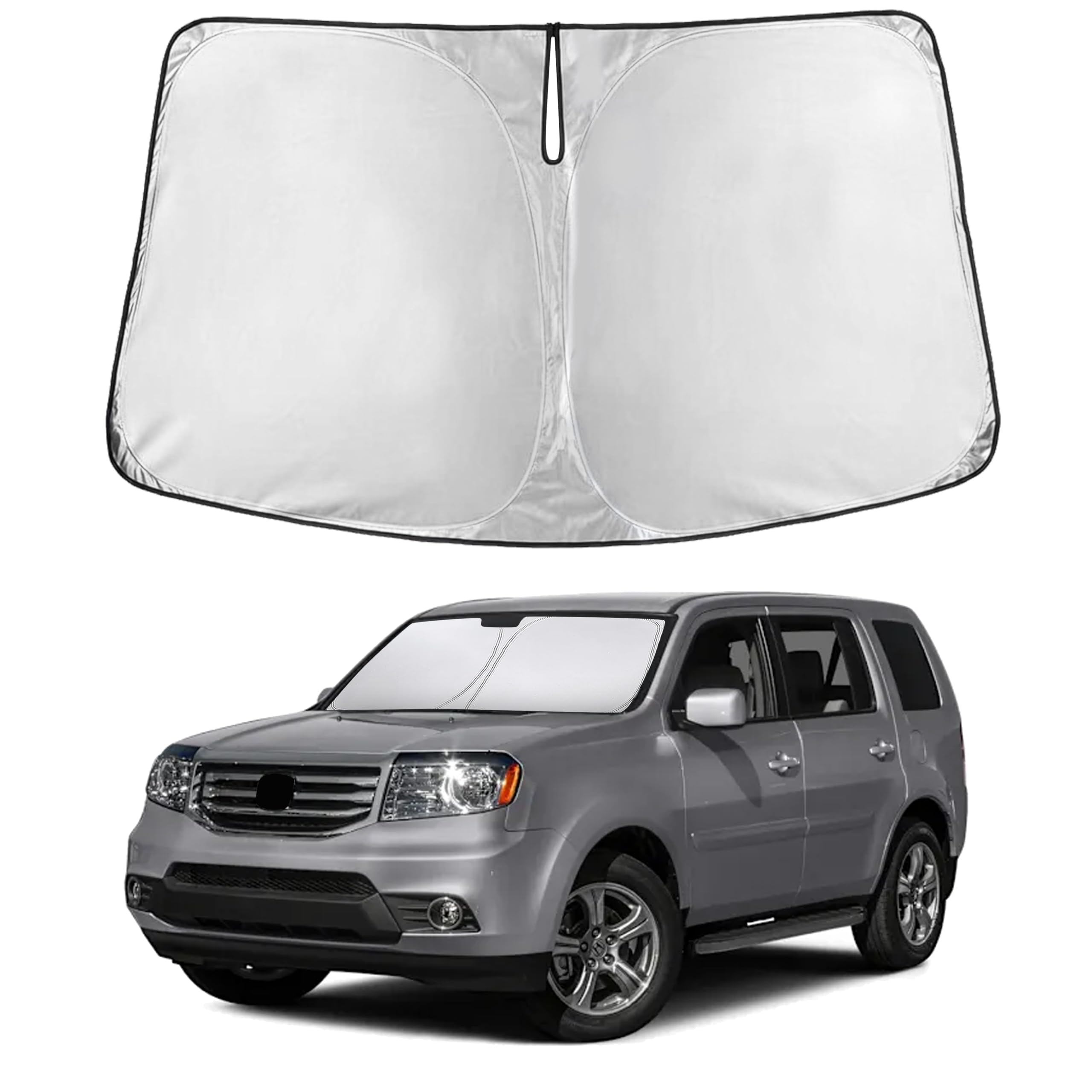 EcoNour windshield sunshade for Honda Pilot full coverage blocks glare and heat
