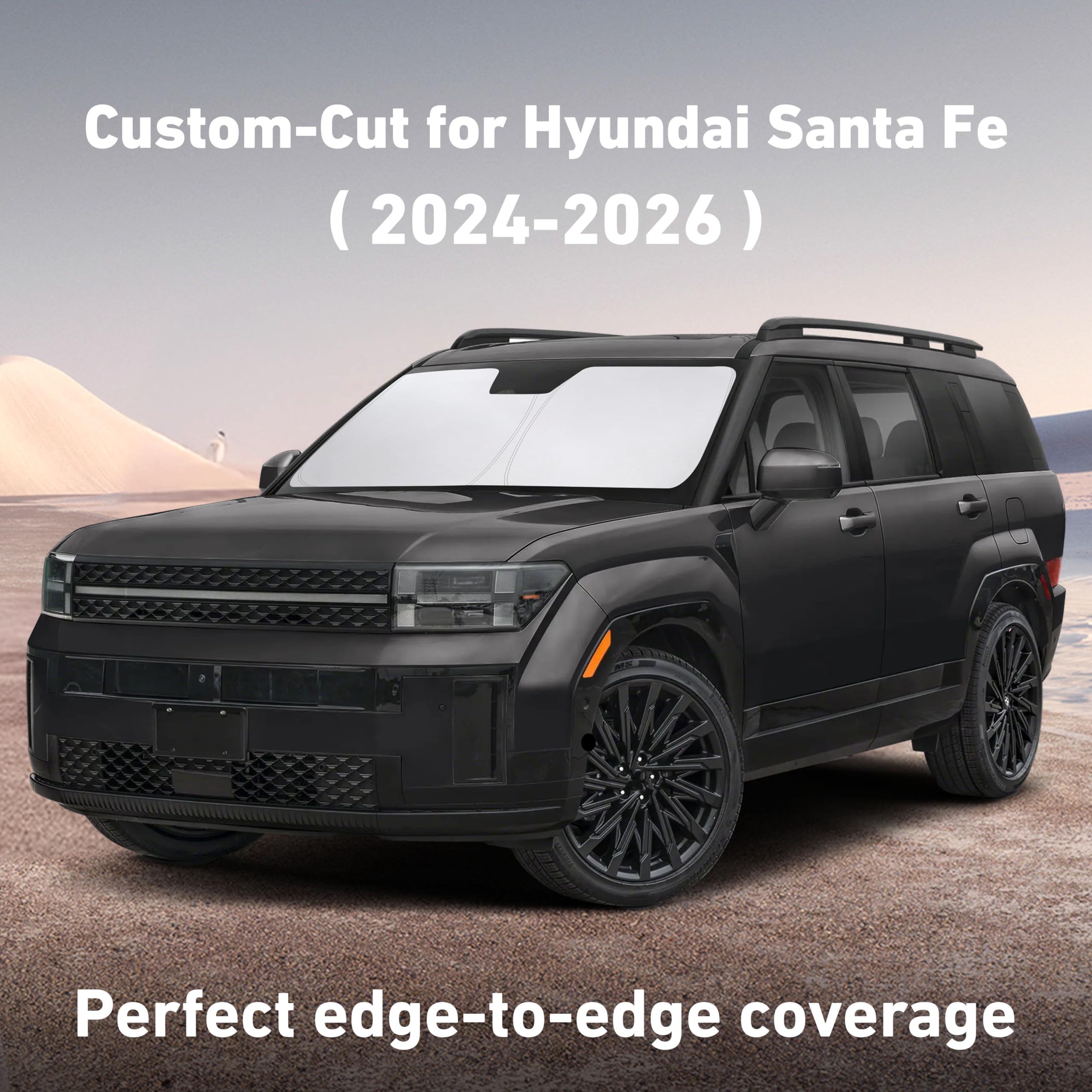 EcoNour windshield sunshade with UV blocking layer blocks UVA and UVB for a cooler cabin.