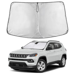 EcoNour windshield sunshade for Jeep Compass full-coverage view reduces glare and heat