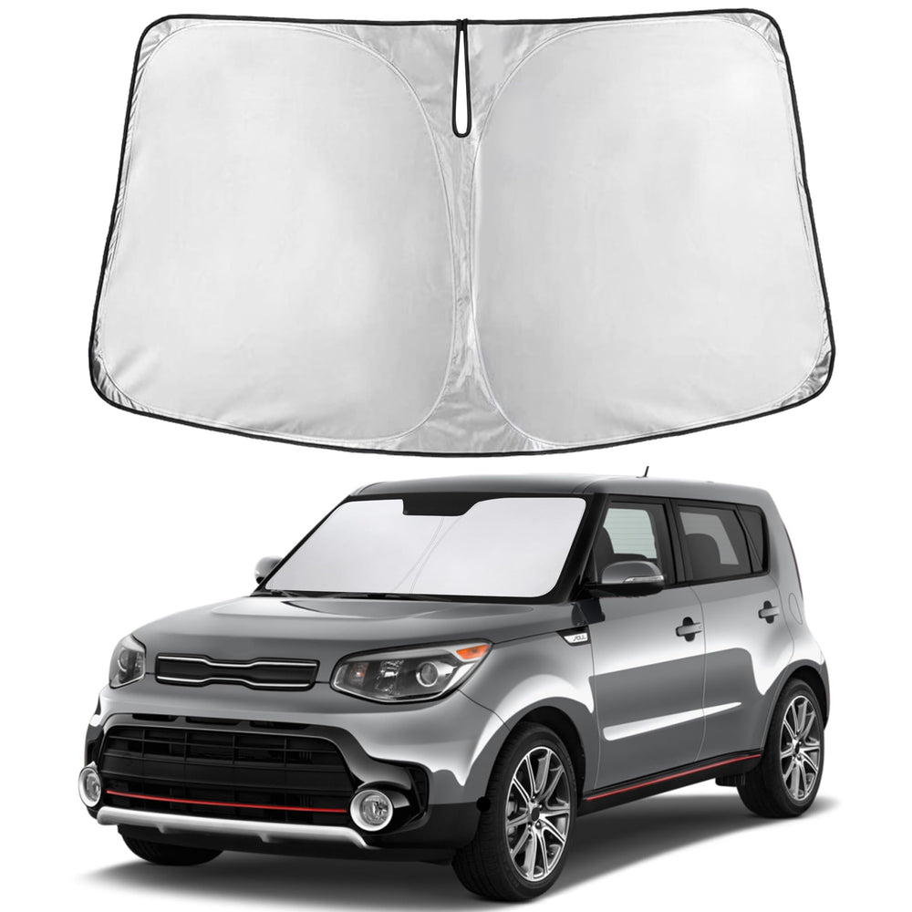 EcoNour windshield sunshade for Kia Soul reduces sun glare for a cooler ride.