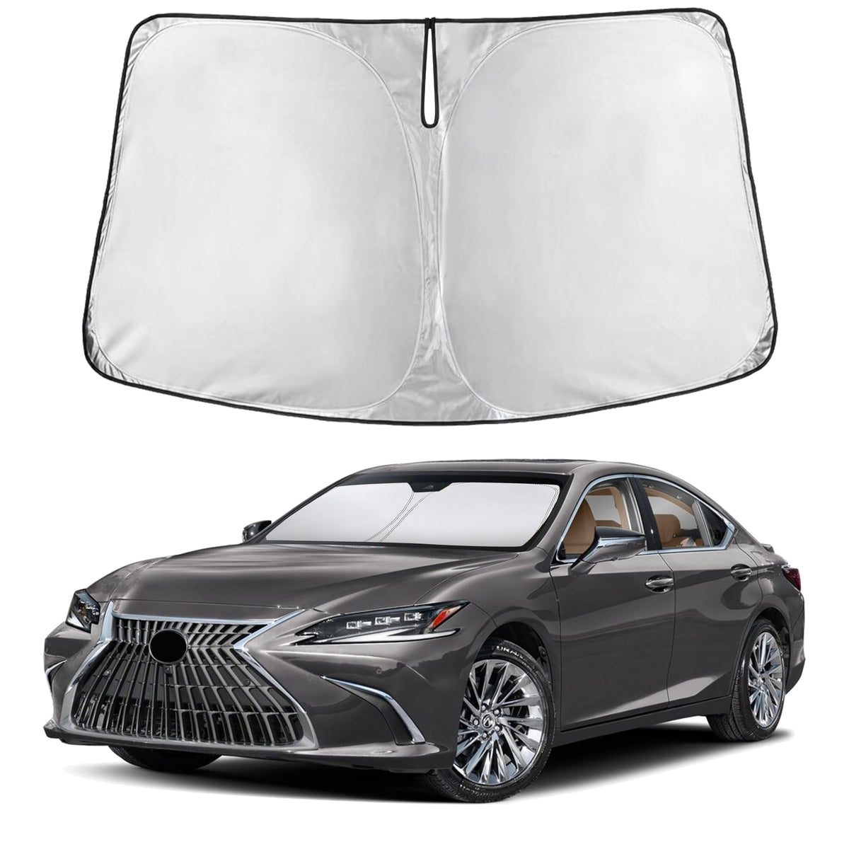 EcoNour windshield sunshade for Lexus ES offers full-coverage protection against glare and heat.