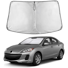 EcoNour Mazda3 2010-2013 windshield sunshade fits perfectly for full coverage and UV blocking.