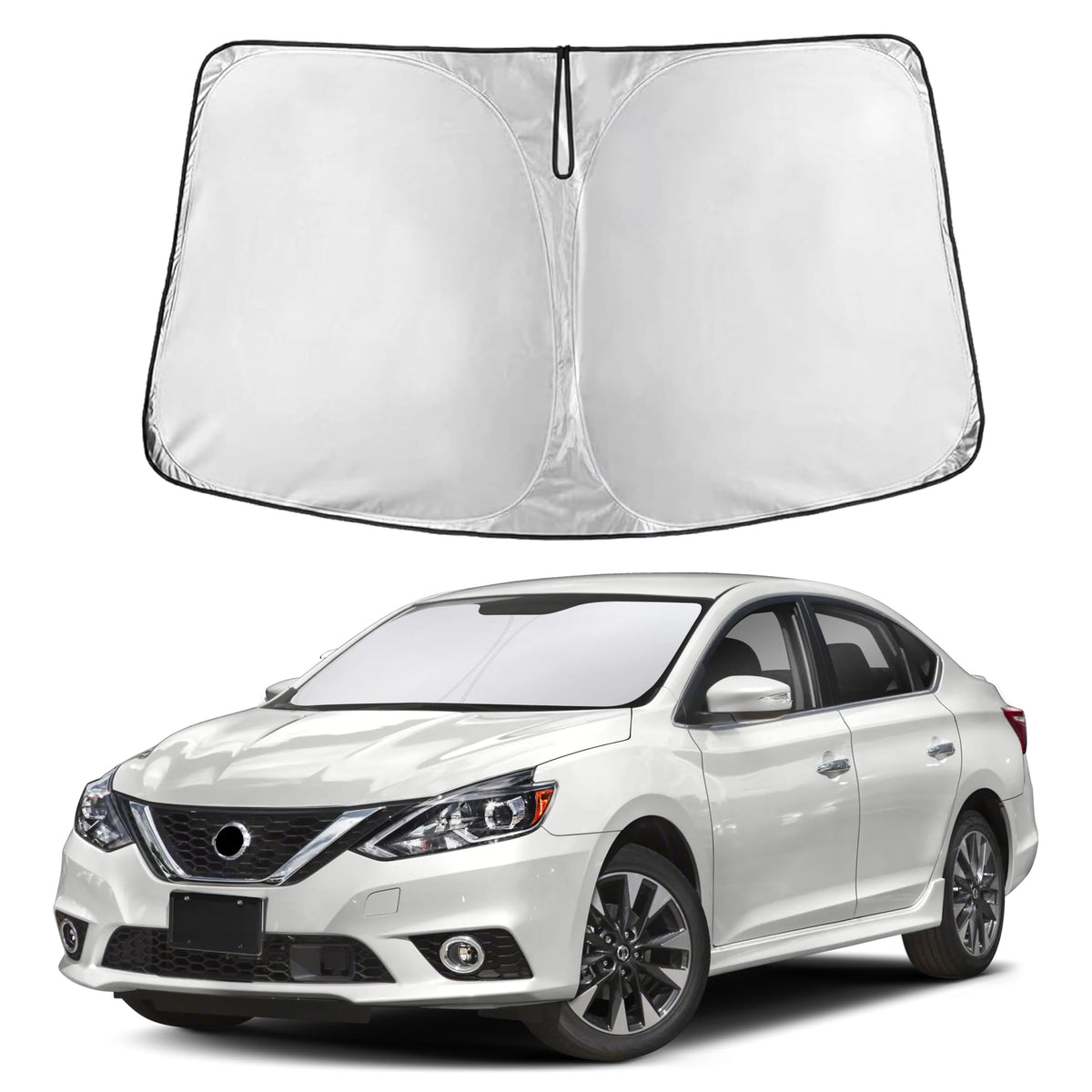 EcoNour windshield sunshade for Nissan Sentra 2013-2019 fit blocks heat