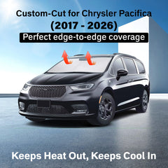 EcoNour windshield sunshade Pacifica coverage provides full windshield shade