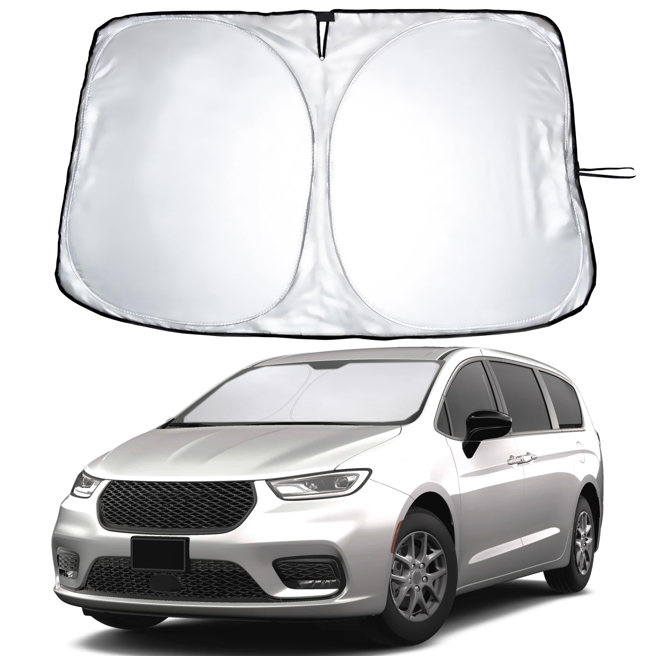 EcoNour Pacifica front windshield sunshade blocks sun for 2017-2026