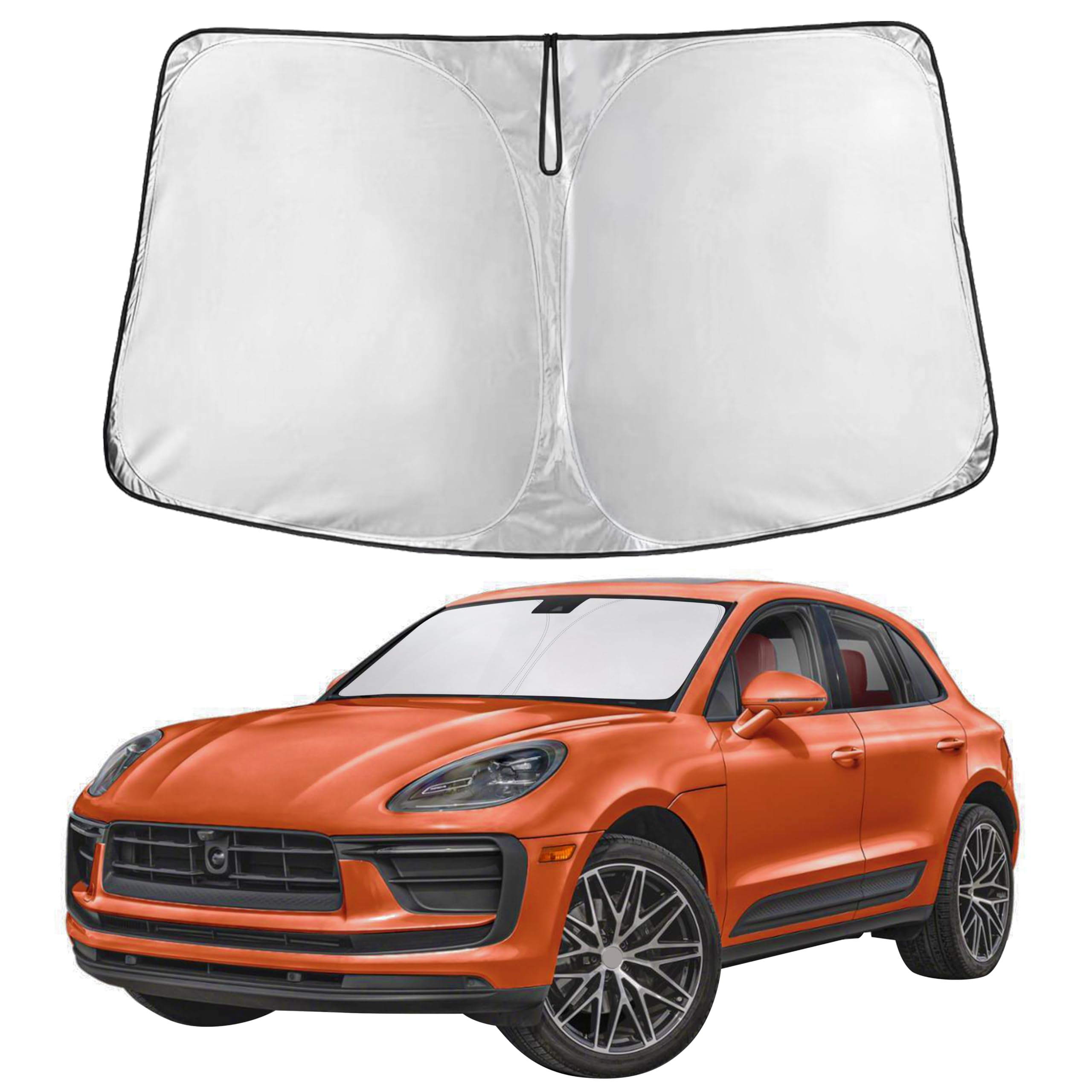 EcoNour windshield sunshade for Porsche Macan front window provides full sun protection