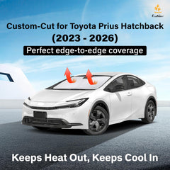 EcoNour Prius sunshade folds quickly for easy glove box storage.