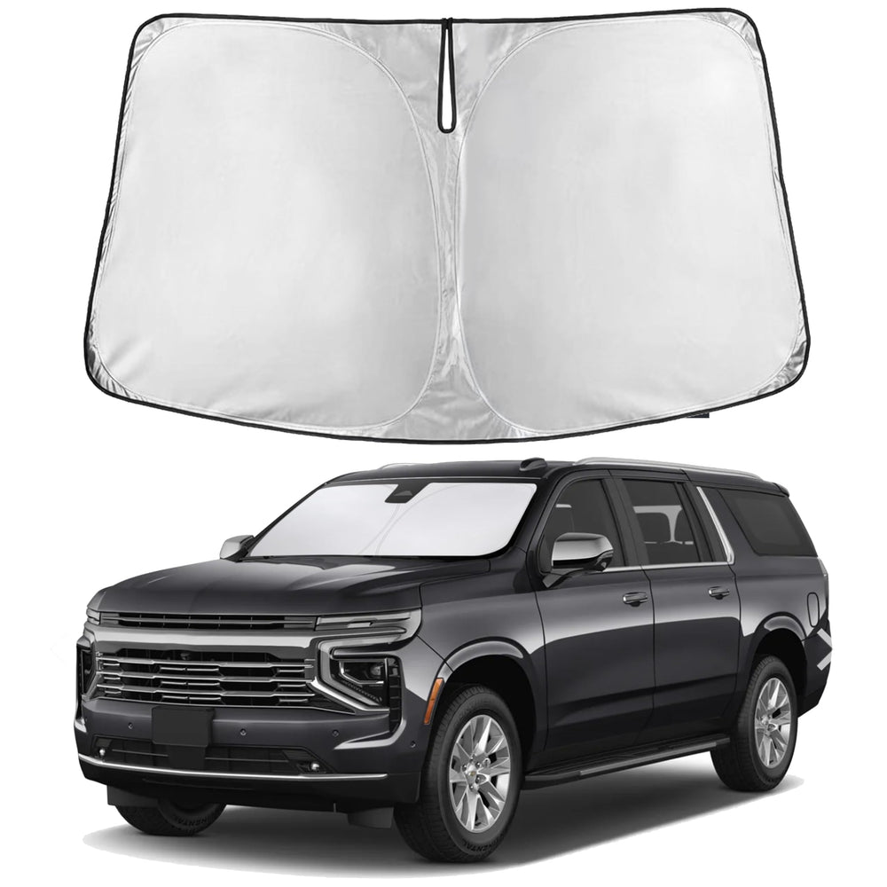 EcoNour windshield sunshade for Suburban with full coverage and light blocking.