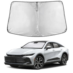 EcoNour Windshield Sunshade fully covers the Toyota Crown 2023–2026, blocking UV rays and heat.