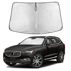 EcoNour windshield sunshade blocks glare and UV for Volvo XC60 front view.