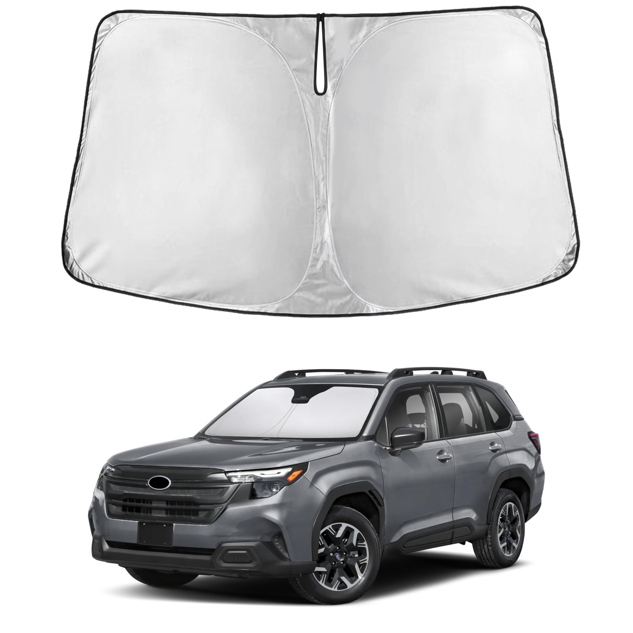 EcoNour Forester windshield sunshade provides full-coverage fit while blocking UV rays.