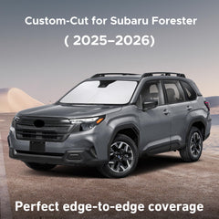 EcoNour Forester windshield sunshade folded in glove-box for easy storage and quick deployment.