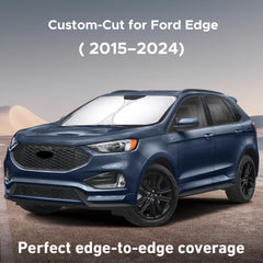 EcoNour front window sunshade provides full windshield coverage for the Ford Edge.
