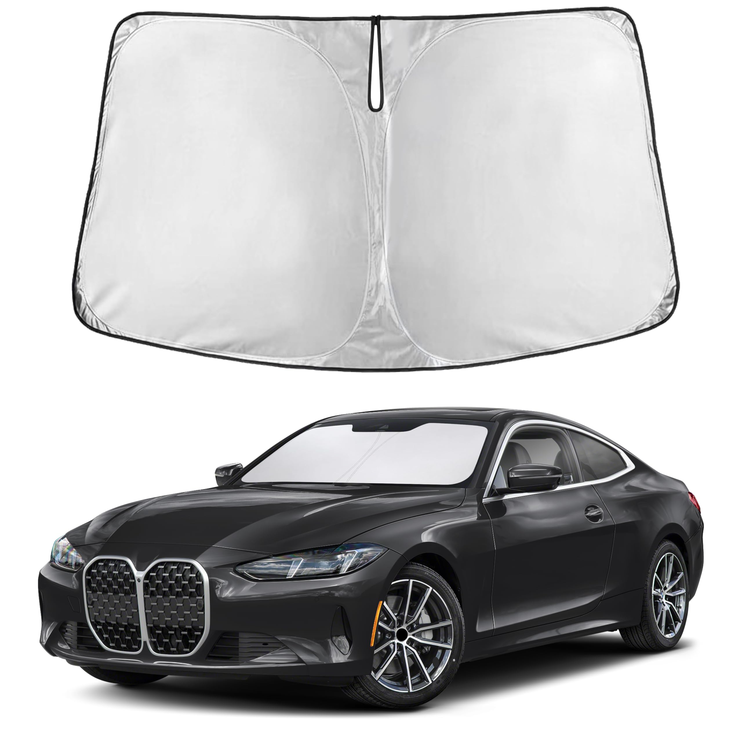 EcoNour windshield sunshade for BMW 4 Series fit blocks glare and protects the dash