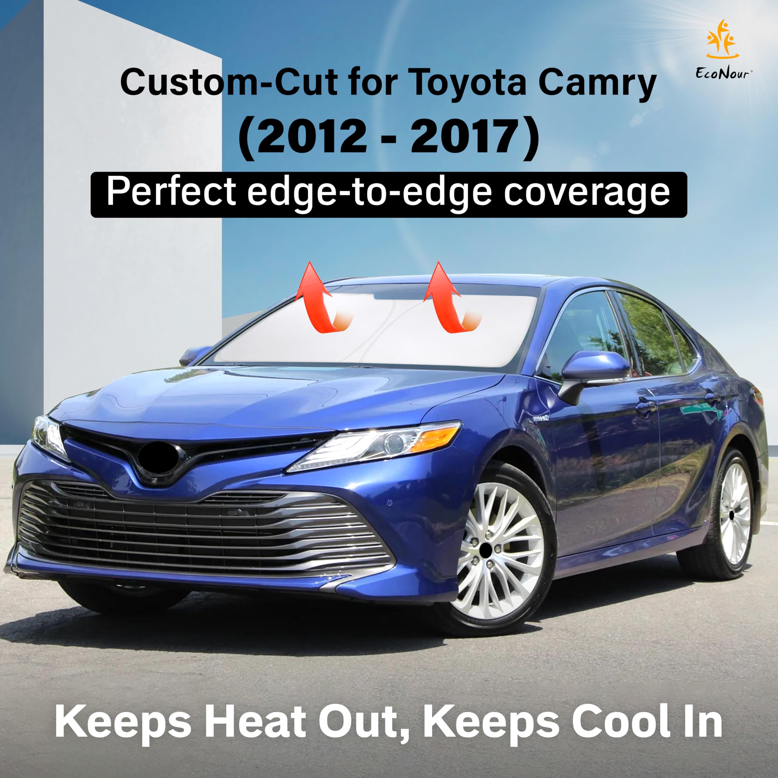 EcoNour windshield sunshade Camry UV protection helps reduce sun damage