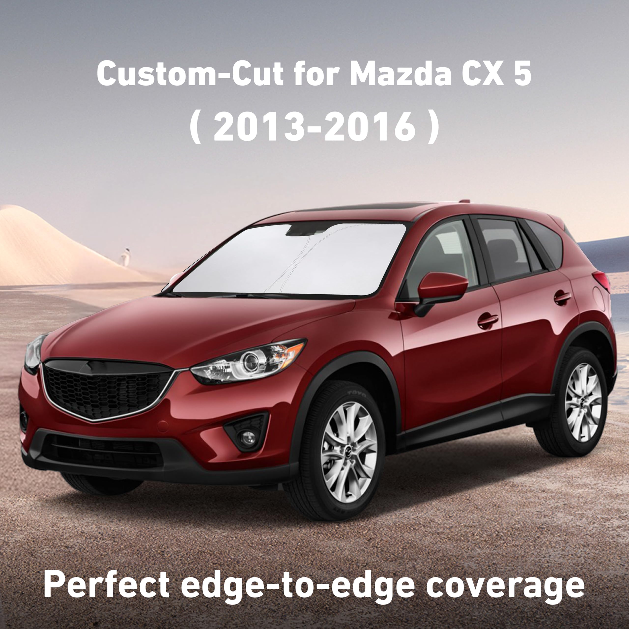 EcoNour windshield sunshade for CX-5 2015-2016 provides full windshield coverage.