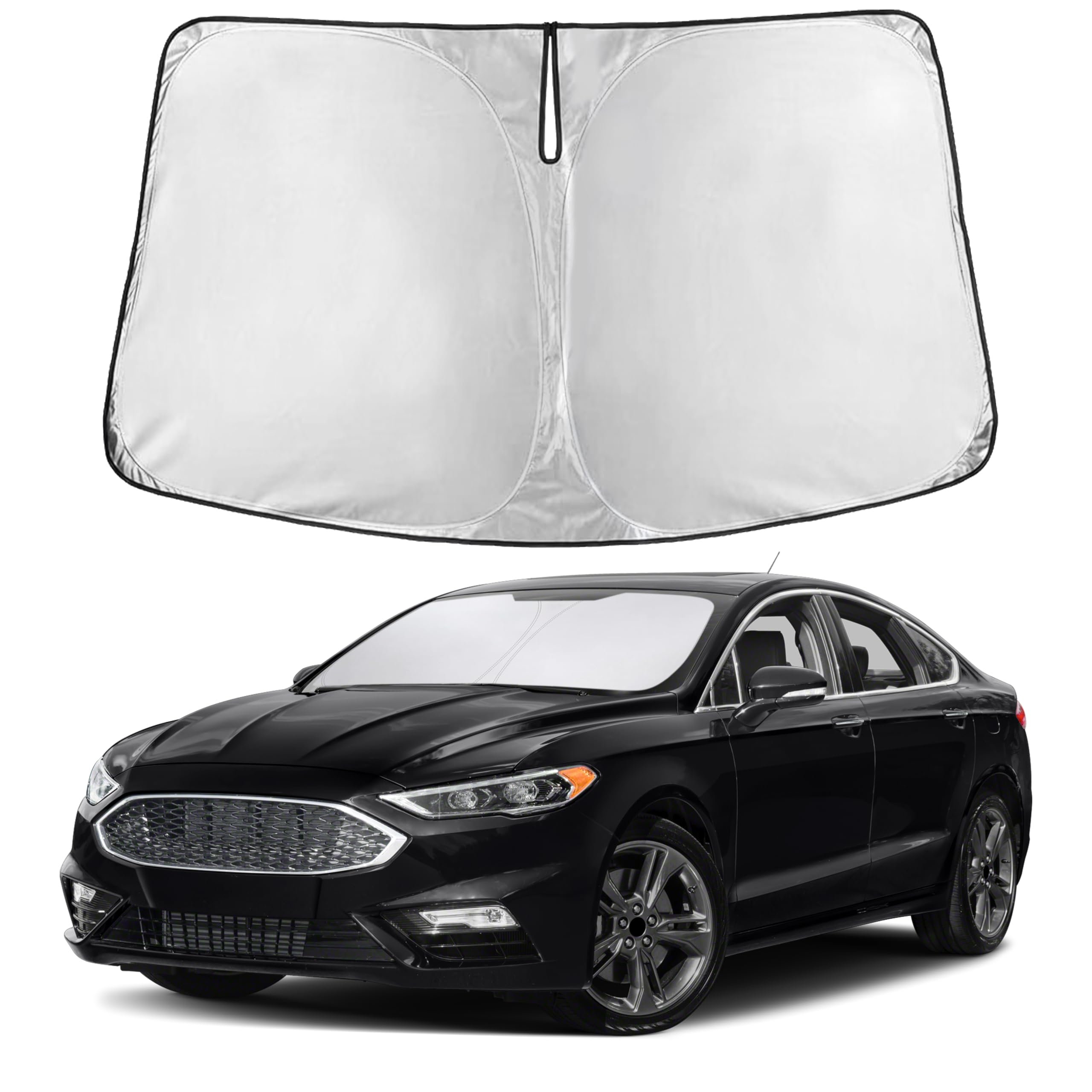 EcoNour windshield sunshade fits Ford Fusion 2013-2021 for a snug, glare-free fit.