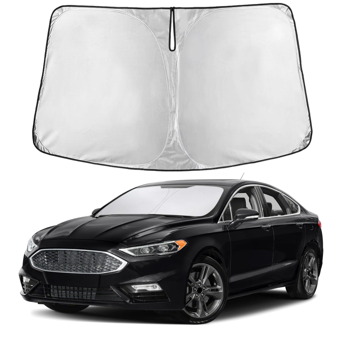 EcoNour windshield sunshade fits Ford Fusion 2013-2021 for a snug, glare-free fit.