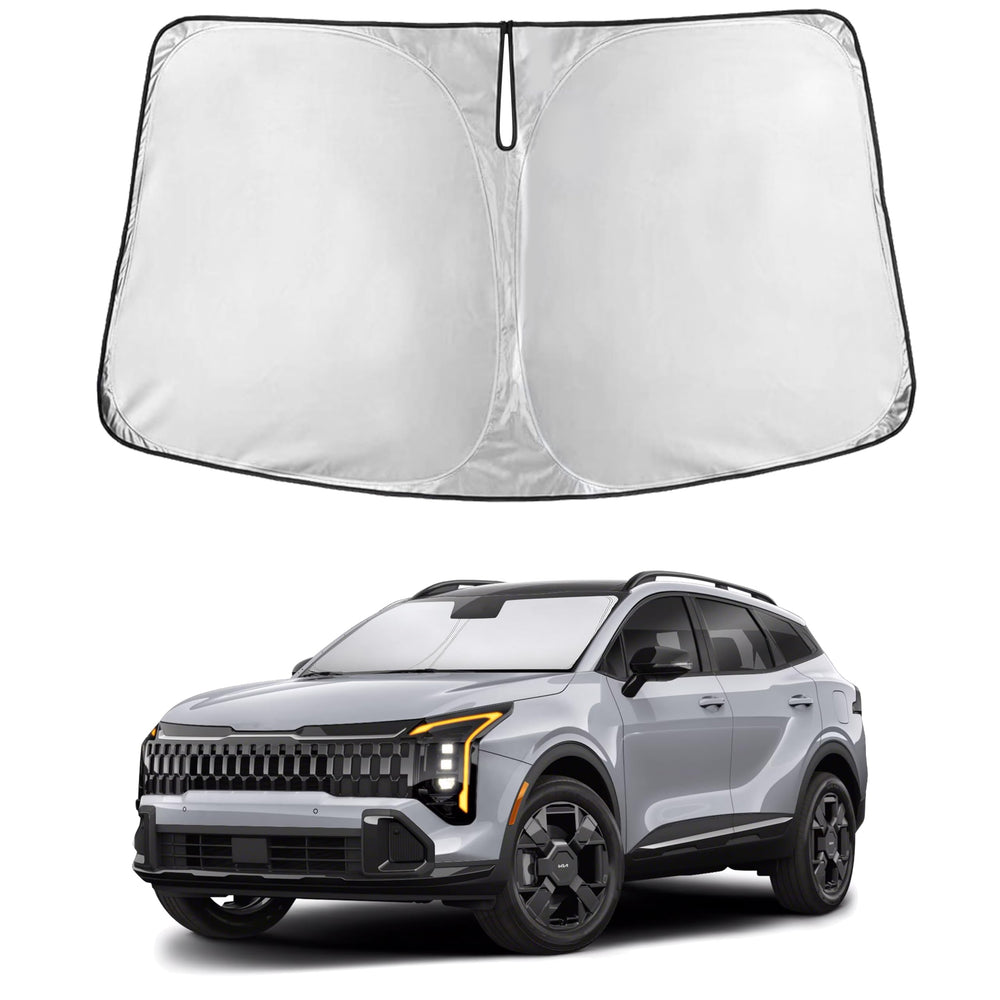 EcoNour windshield sunshade provides full-coverage front view for Kia Sportage NQ5.
