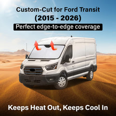 EcoNour sunshade blocks heat and UV for Transit cabin.