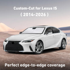 EcoNour windshield sunshade for Lexus IS — folded storage shows compact portability.