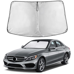 EcoNour windshield sunshade for Mercedes C-Class fit provides full front coverage and UV protection.