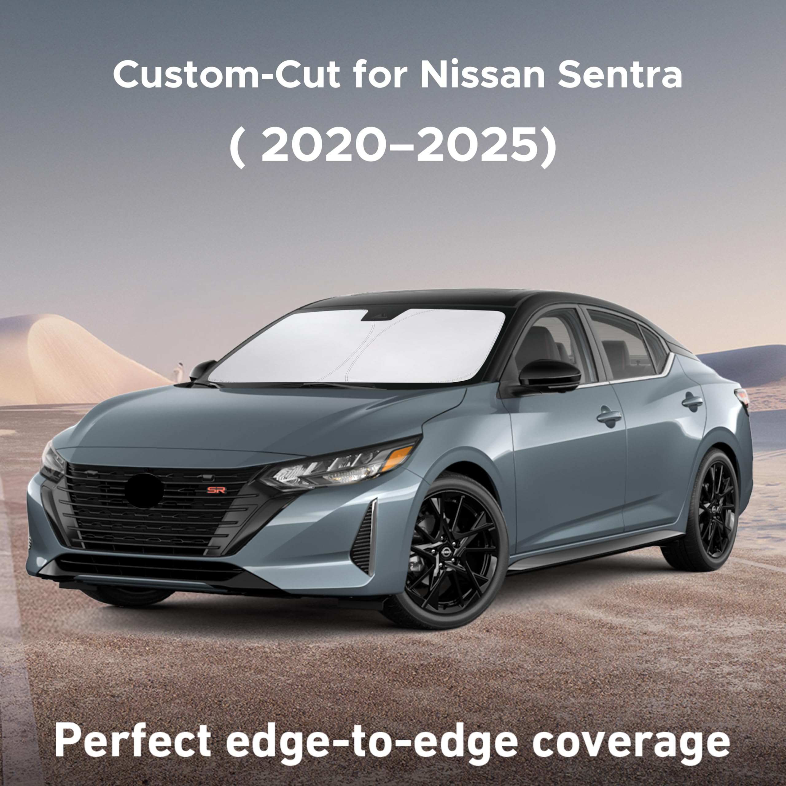 EcoNour Nissan Sentra sunshade UV blocking protects interior surfaces from sun damage.