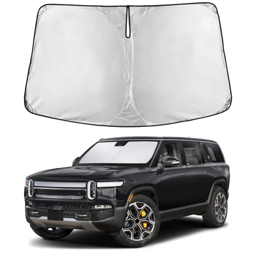 EcoNour windshield sunshade for Rivian R1S/R1T with full windshield coverage