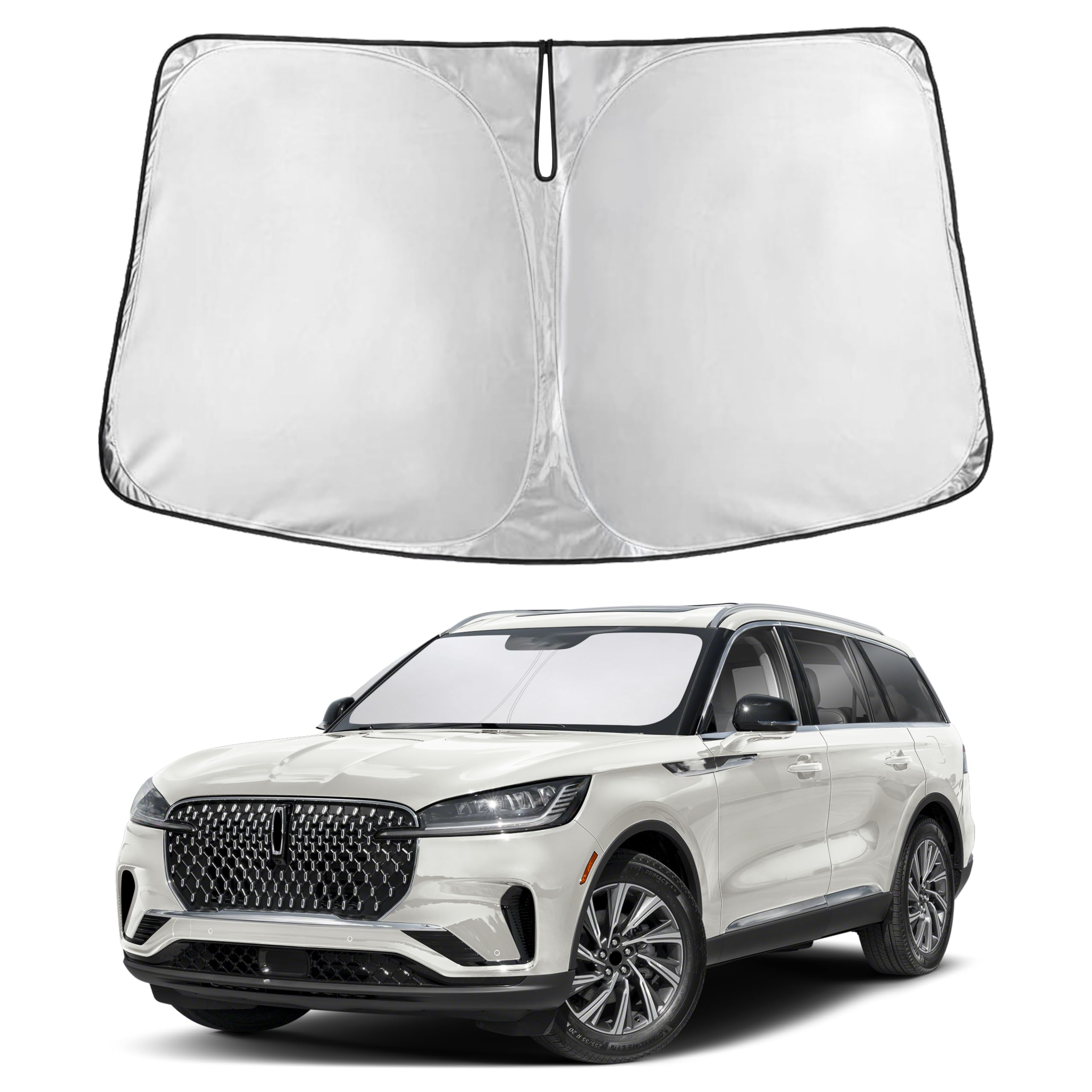 EcoNour windshield sunshade Aviator-fit blocks heat and UV