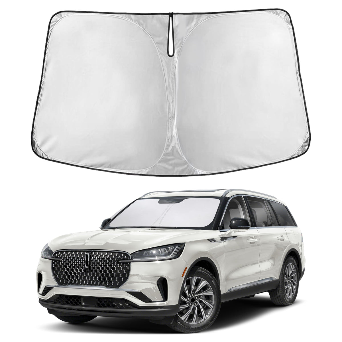 EcoNour windshield sunshade Aviator-fit blocks heat and UV
