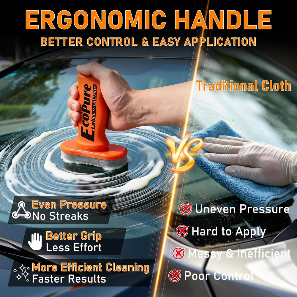EcoPure Lab Cleaner reduces wiper noise by lifting embedded contaminants from glass.