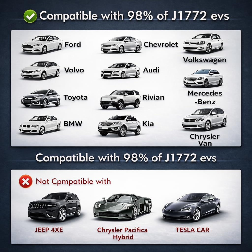 Ecotome Tesla to J1772 adapter in-use demonstrates versatile charging setup.