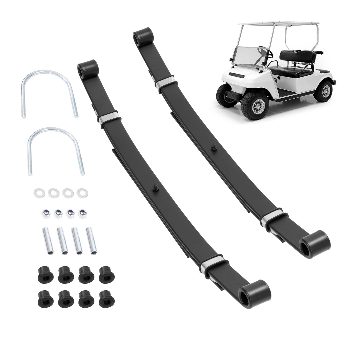 ECOTRIC 3-leaf rear spring for Club Car DS improves payload and ride