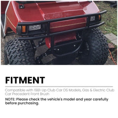 Heavy-duty alloy steel bumper with a rugged look for the Club Car DS.