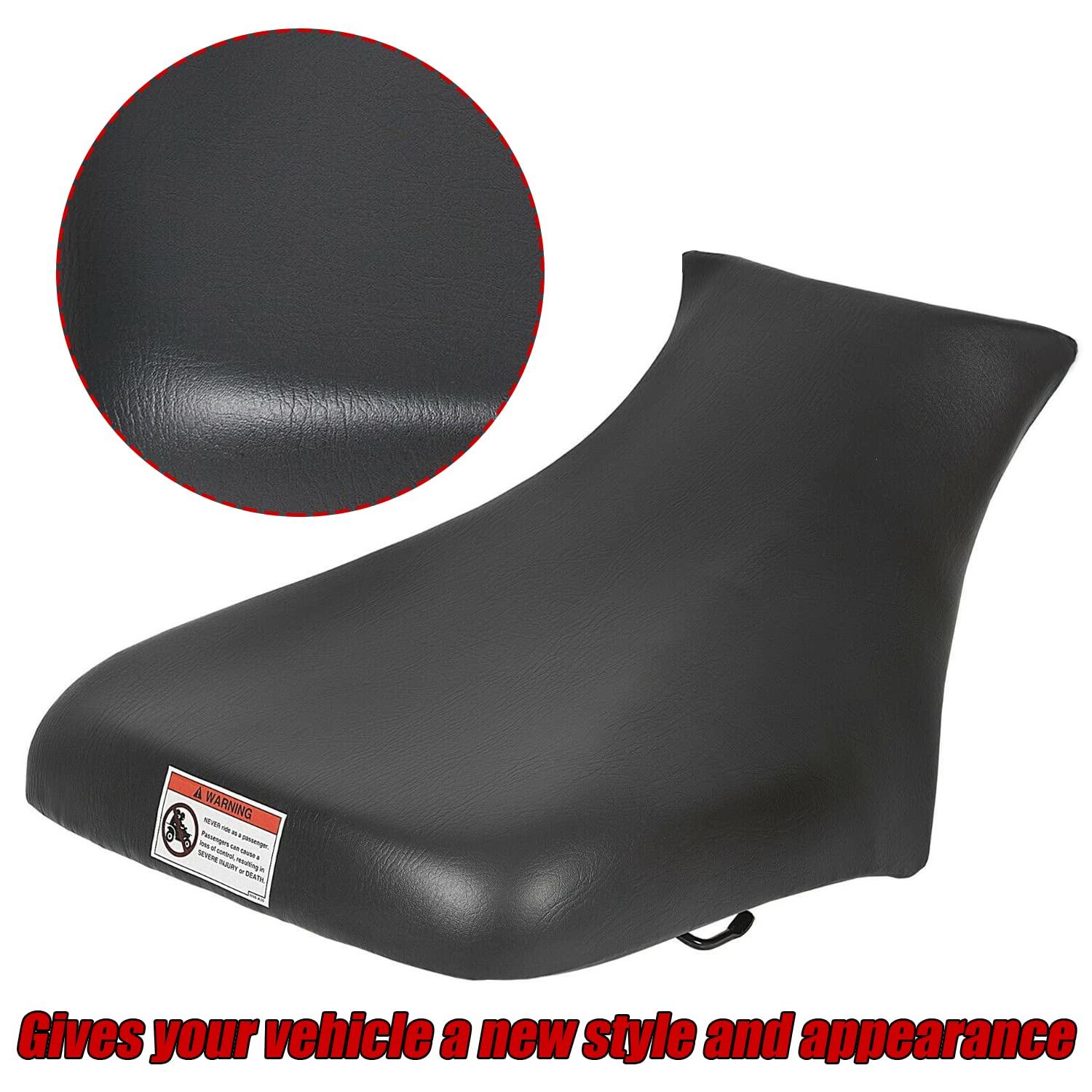 ECOTRIC Foreman 500 seat close-up material, rugged vinyl designed for daily riding.