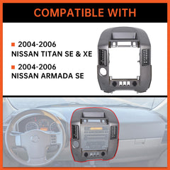 ECOTRIC center dash panel lid for Armada, silver gray, blends with cabin aesthetics.