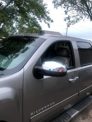 ECOTRIC chrome half mirror covers, right-front view, upgrades appearance and resilience.