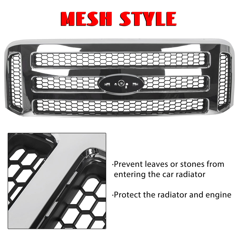 ECOTRIC chrome mesh front grille adds bold styling while shielding the radiator from debris