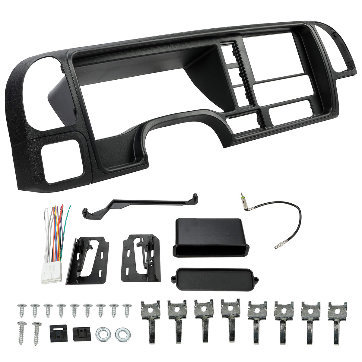 ECOTRIC dash panel double‑DIN fit for 1995–2002 GMC Sierra and Silverado enhances stereo integration.