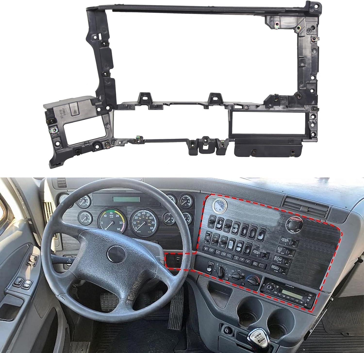 ECOTRIC dashboard panel right-side front view for Freightliner Columbia enhances cabin organization and fit.