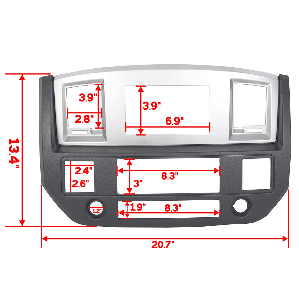 ECOTRIC Dodge Ram dash bezel front view for a clean, integrated look.