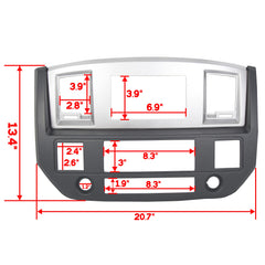 ECOTRIC Dodge Ram dash bezel front view for a clean, integrated look.