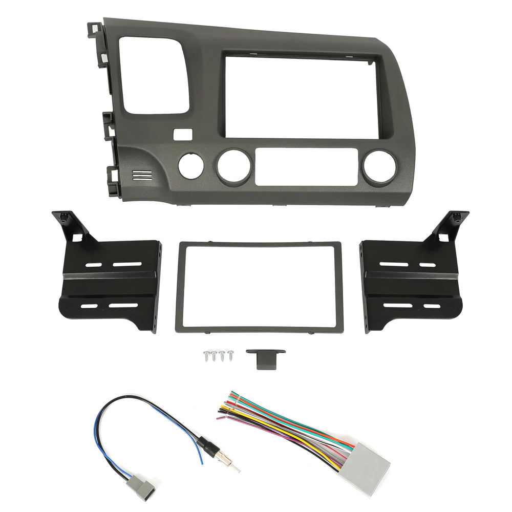 ECOTRIC double din install kit for Honda Civic front view, ensuring seamless dash fit.