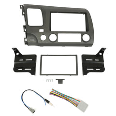 ECOTRIC double din install kit for Honda Civic front view, ensuring seamless dash fit.