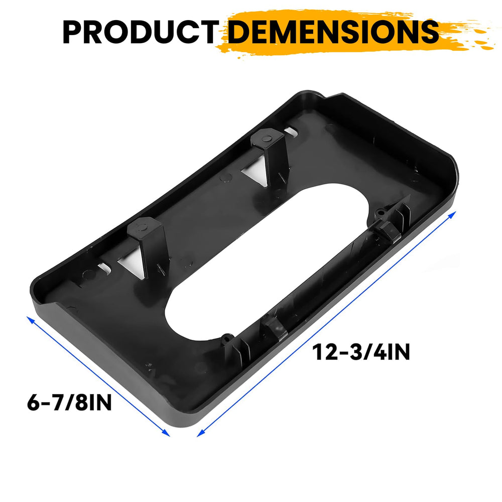 ECOTRIC black front license plate holder for Ford F-150 resists rust and weather.