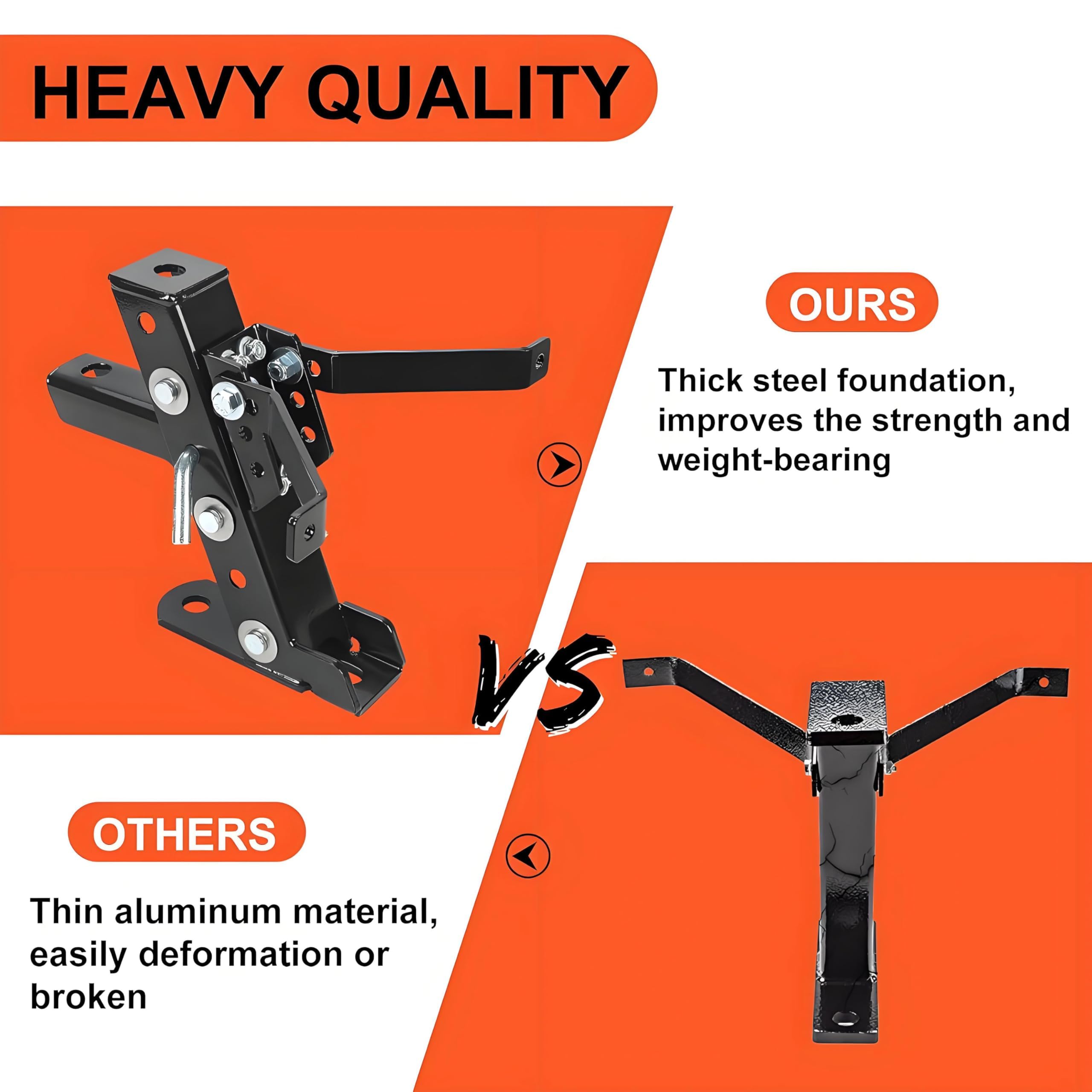 ECOTRIC five-position height adjustment helps level trailers precisely.
